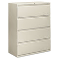 HON 800-Series Lateral File with Lock, 4 Drawers, 53H x 42W x 19 1/4D, Light Gray