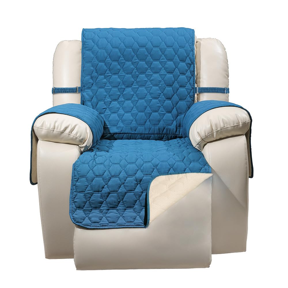 RBSC Home Recliner Chair Covers 23 Inches Peacock Blue Waterproof Recliner Slipcover for Dogs Washable (PeacockBlue, 23)
