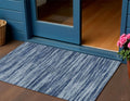 3 X 5 Blue And Navy Blue Abstract Washable Indoor Outdoor Area Rug