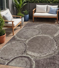5 X 8 Chocolate And Beige Faux Bois Washable Indoor Outdoor Area Rug