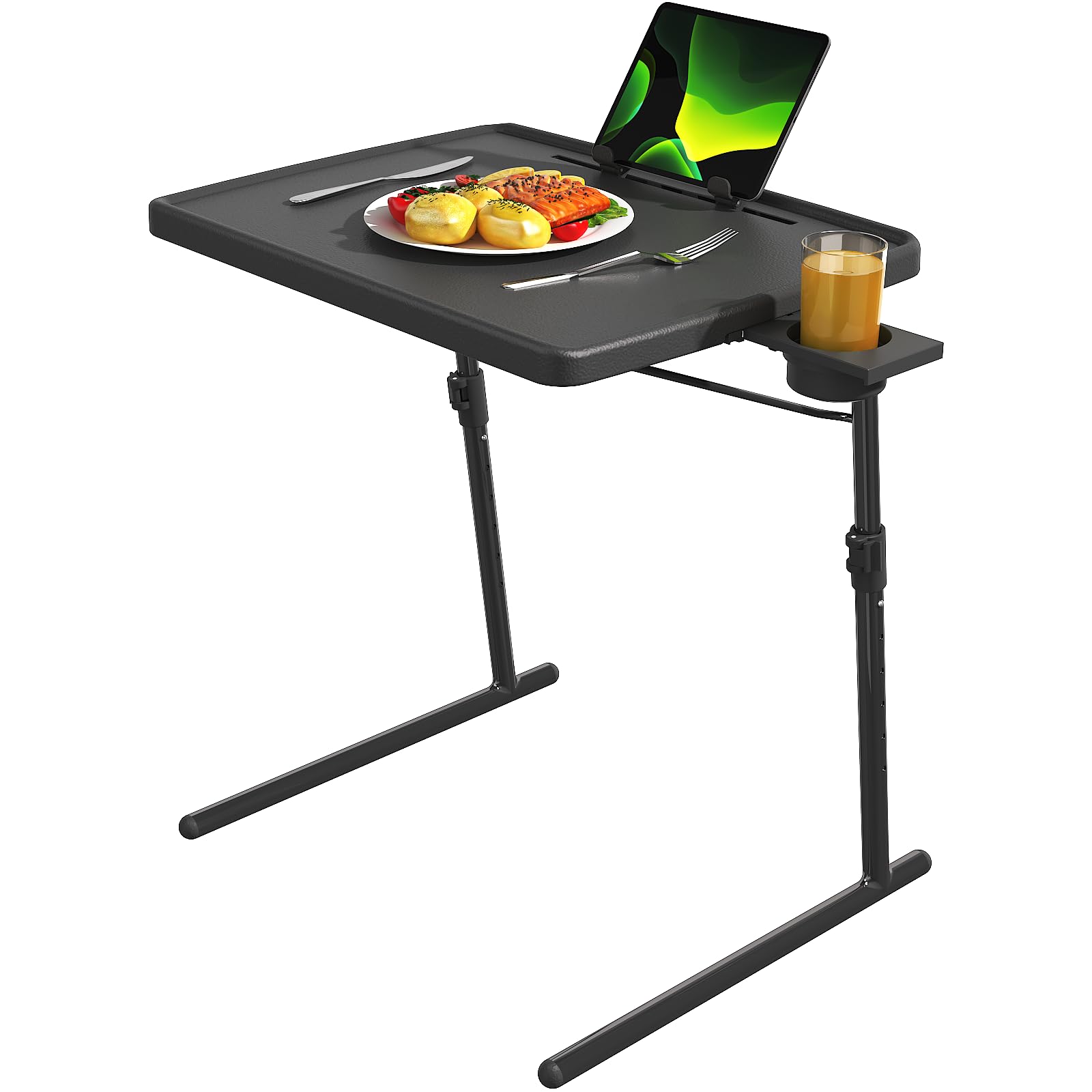 HXBOAUVS 2PK TV Tray Table, Max Folding TV Dinner Tray w/6 Height & 3 Tilt Angle, Adjustable TV Trays for Eating on Couch, Large