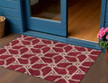 3 X 5 Burgundy And Gold Geometric Washable Indoor Outdoor Area Rug