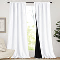 NICETOWN Sturdy Full Shading Curtains for Windows, Super Heavy-Duty Black Lined Blackout Curtains for Bedroom, Privacy Assured W