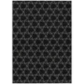 5 X 8 Black And White Geometric Washable Indoor Outdoor Area Rug