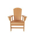 WestinTrends Dylan Dylan Outdoor Patio Shell-Back Adirondack Dining Chair Weather Resistant Teak