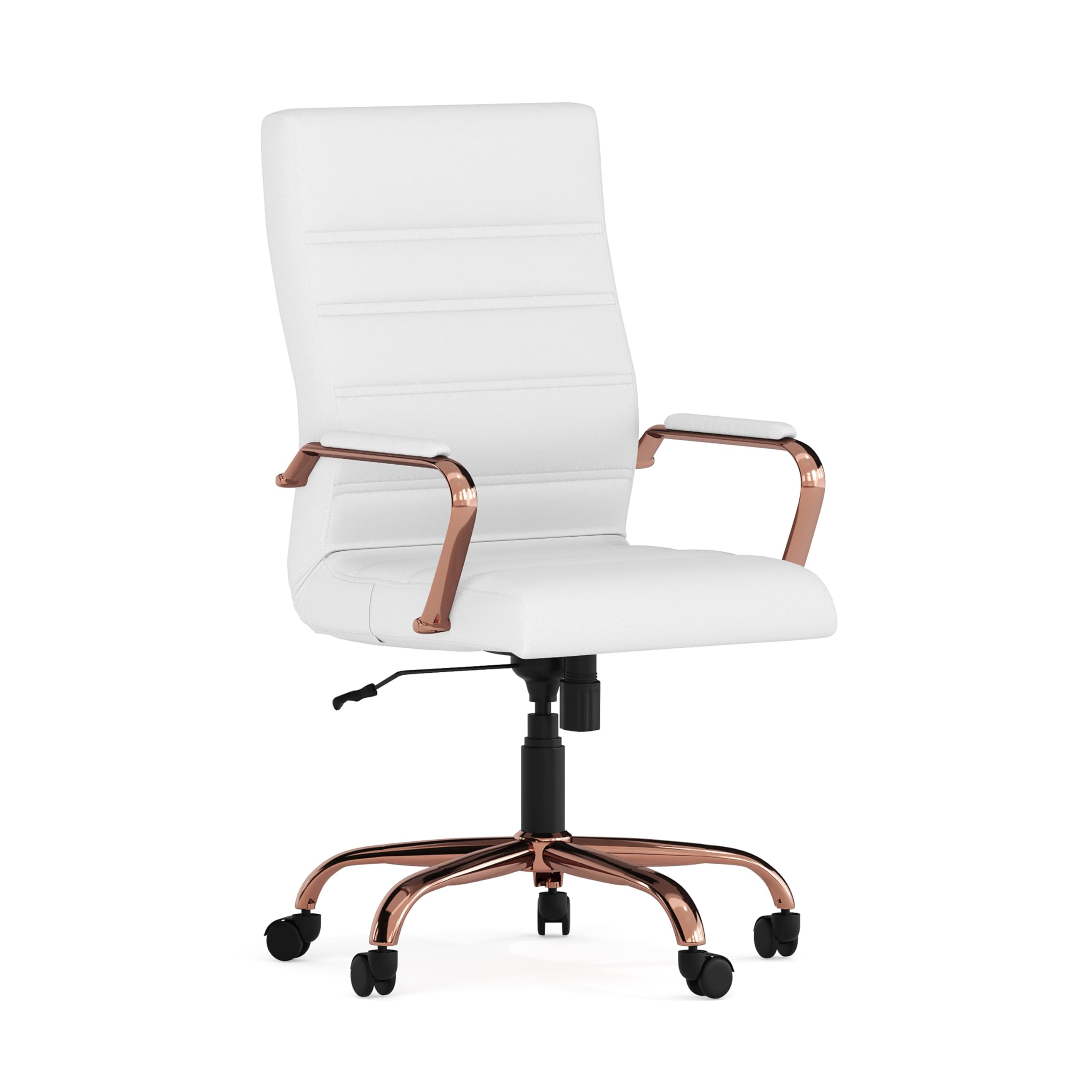 Flash Furniture Whitney High-Back Swivel LeatherSoft Desk Chair with Padded Seat and Armrests, Adjustable Height Padded LeatherS