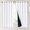 NICETOWN White 100% Blackout Lined Curtains, 2 Thick Layers Completely Blackout Window Treatment Thermal Insulated Drapes for Ki