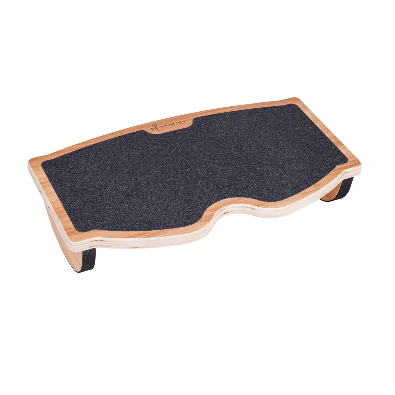 StrongTek Ergonomic Wood Foot Rest for Enhanced Circulation & Comfort, 350lbs Capacity, Rocker Balance Board for Standing Desks,