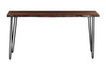 Jofran Natures Edge 72 Solid Wood Modern Live Edge Sofa Counter Height Dining Table, Chestnut
