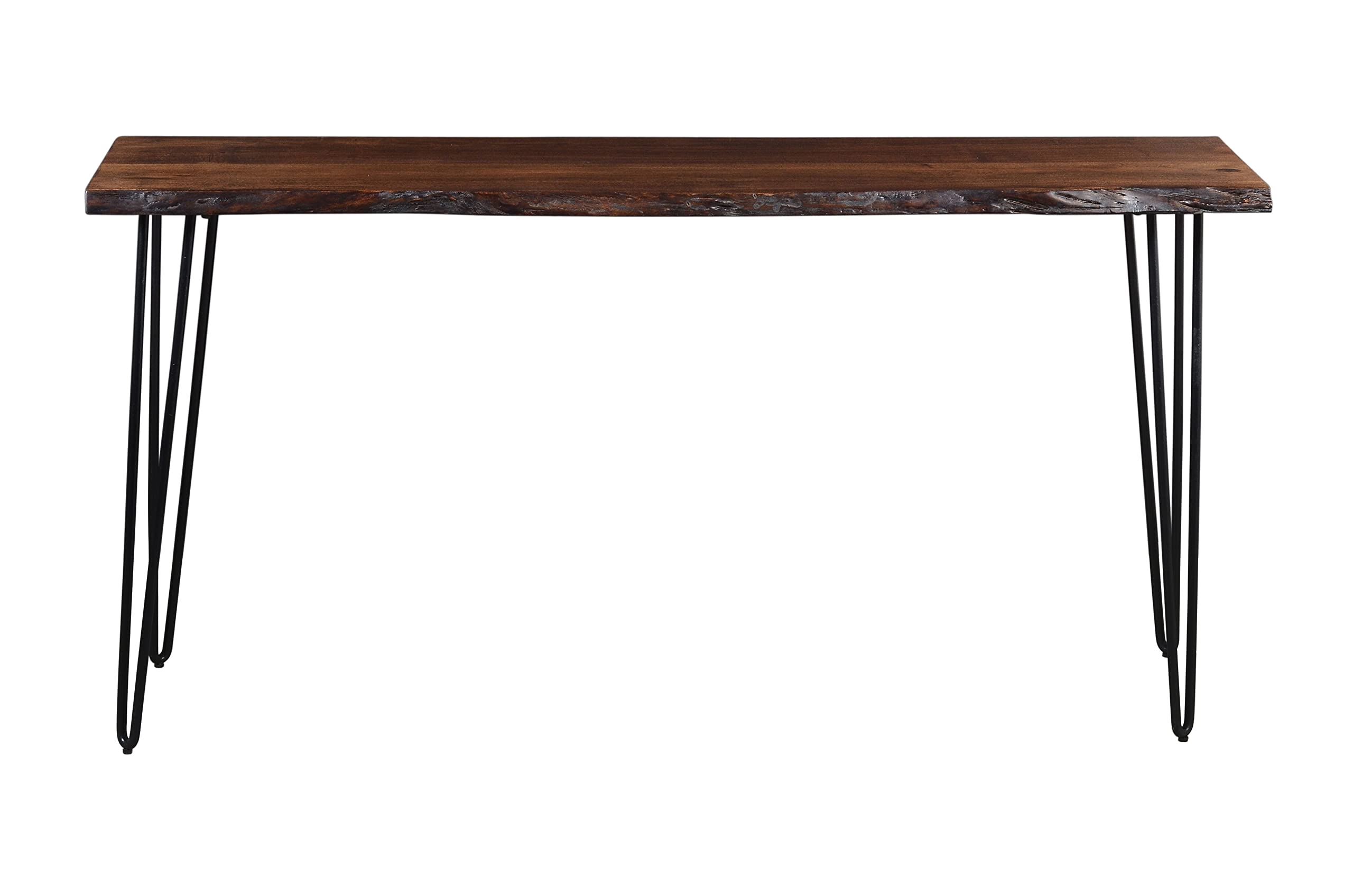Jofran Natures Edge 72 Solid Wood Modern Live Edge Sofa Counter Height Dining Table, Chestnut