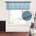 MIULEE Solid Sheer Dusty Blue Valance Kitchen Linen Look Window Curtain,Living Room Windows Voile Valance Rod Pocket 1 Panels (6