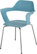 Safco Products Bandi Shell Stack Chair , Blue, Sturdy Steel Frame, Polypropylene Shell, Stacks 8 High (2 Cartons), 4275BU