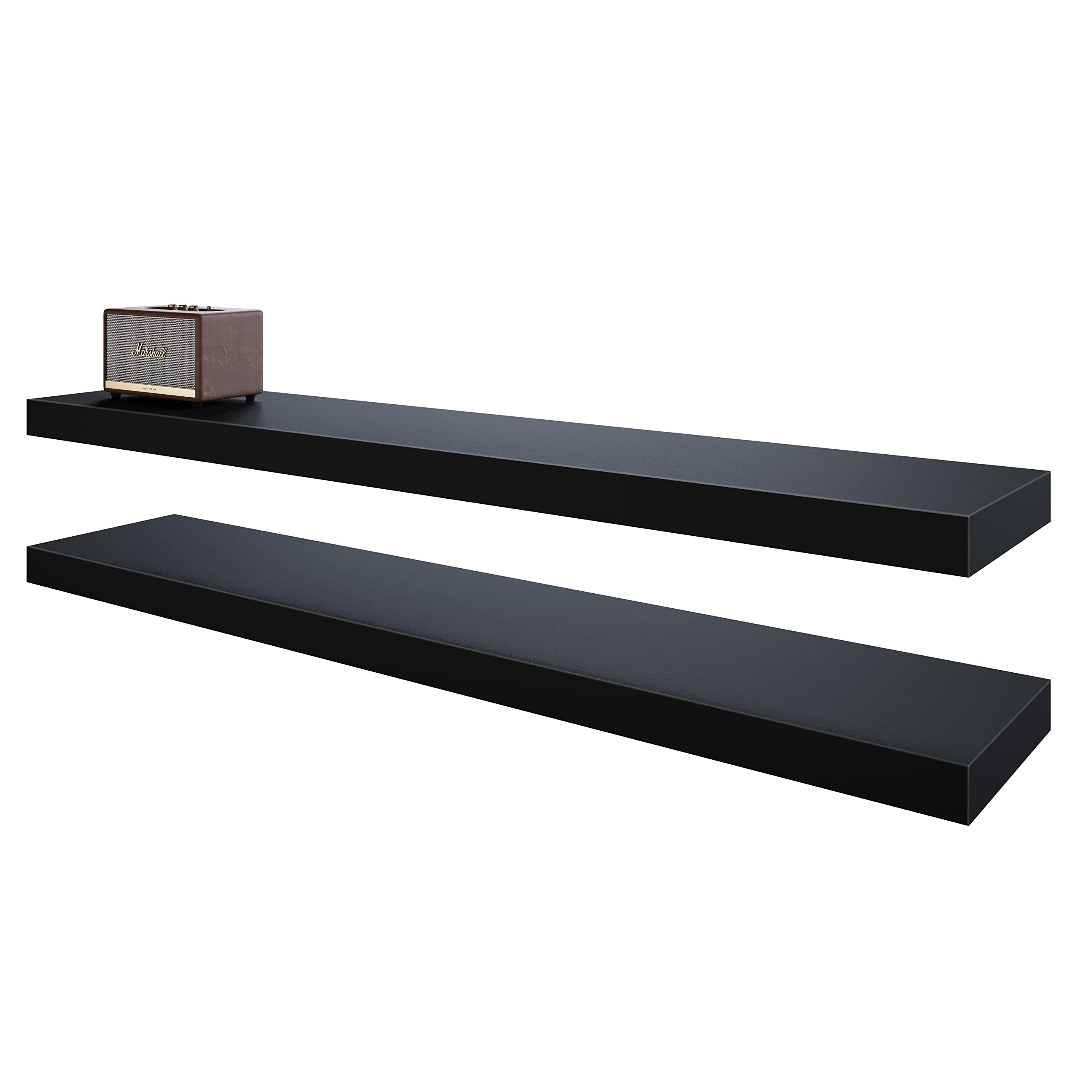 BAMEOS Floating Shelves,40 in W x 8in D Wall Mounted Wooden Shelves with Invisible Brackets Set of 2, Hanging Wall Shelves Decor