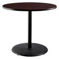 National Public Seating NPS 36 Round Cafe Table with Round Base, 36 Height, Particleboard Core/T-Mold, Mahogany Top, Black Frame
