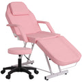 LOUVIXA Tattoo Chair, Adjustable Facial Chair 73 Inch Salon Bed with Hydraulic Stool for Professional Massage Beauty Spa (Pink)