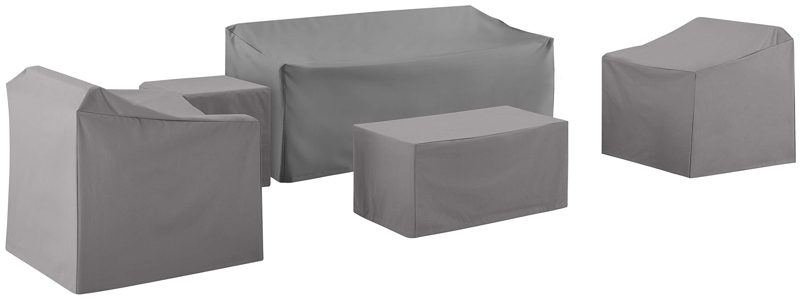 Crosley Furniture Patio Furniture Covers, Waterproof 5-Piece Cover Set for Outdoor Sofa, Chairs, and Tables, Gray