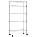 BestOffice 14x30x60 Storage Shelves Heavy Duty Shelving 5 Tier Layer Wire Shelving Unit with Wheels Metal Wire Shelf Standing Ga