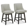 CHITA Counter Height Swivel Barstools, FSC Certified 26  H Seat Height Upholstered Bar Stools Set of 2, Faux Leather in Creamy G