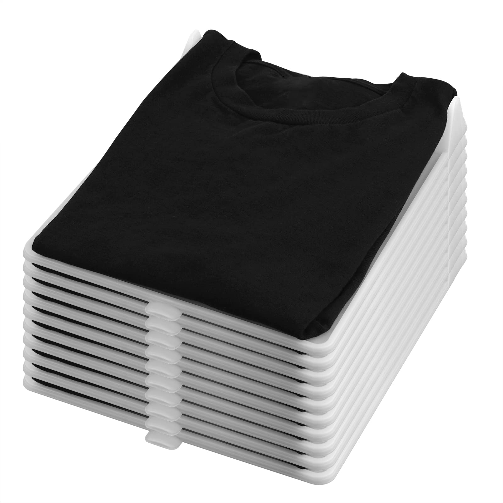 Adorila 10 Pack T Shirt Organizer Closet Organizer Clothing Trays, Folding Clothes Board Stackable, Shirt Receipt Board Organize