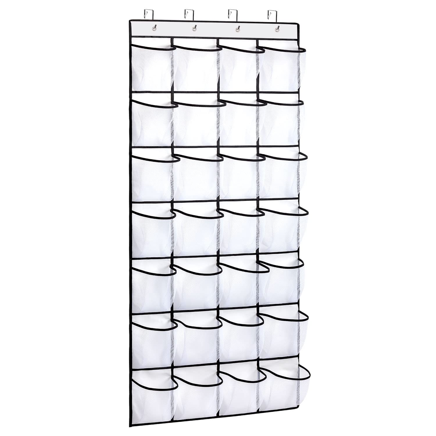 REGELOGO 28 Large Pocket Over the Door Shoe Organzier, Hanging Shoe Rack for Door Large Capacity Shoe Organizer Holder with 4 Me