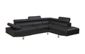Poundex Sectional Sofa, Black