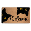 Cute Cat Welcome Door Mat 18x30 Inch, Cats Printed Durable Welcome Mat for Outdoor Indoor Entryway Porch Home, Faux Coco Coir Do