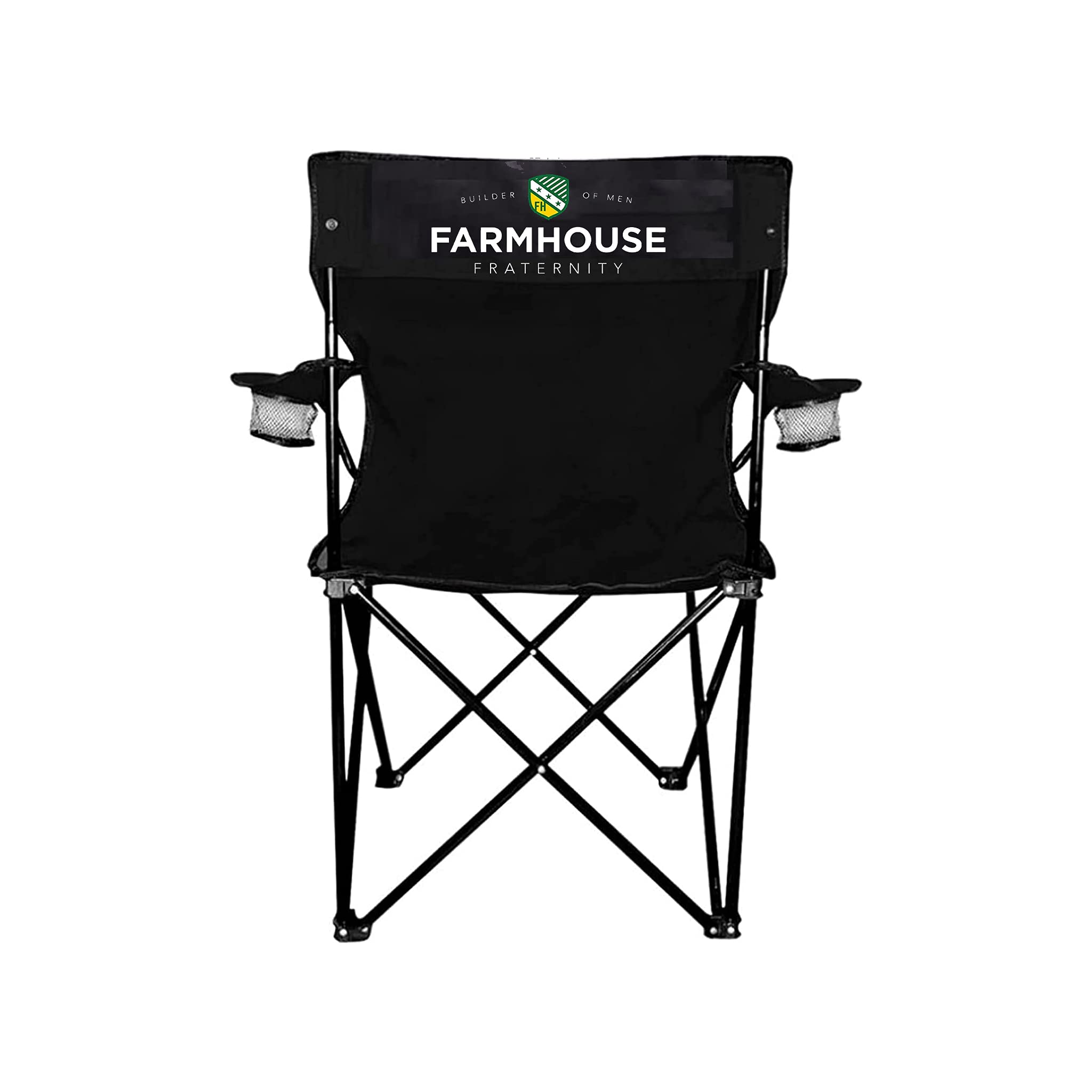 VICTORYSTORE Farmhouse Fraternity Chair with Carry Bag Outdoor Black Camping Chair