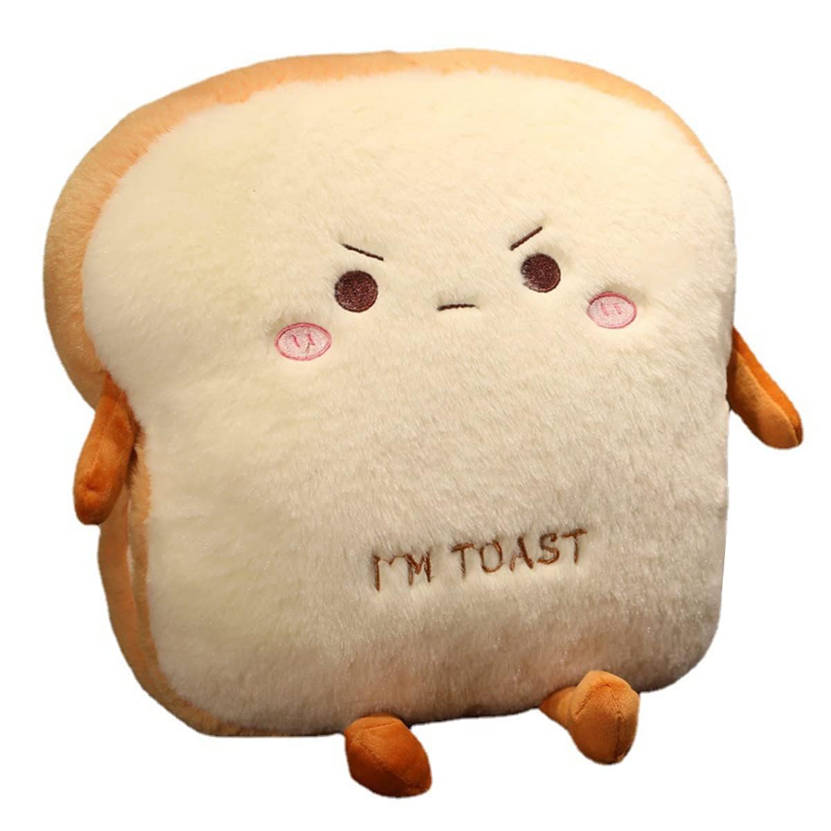 Goylmc Toast Bread Plush Pillow, Bread Stuffed Pillow,Food Plush Pillow with Hand Pocket Great Gift Choice for Kids Adults (15.7