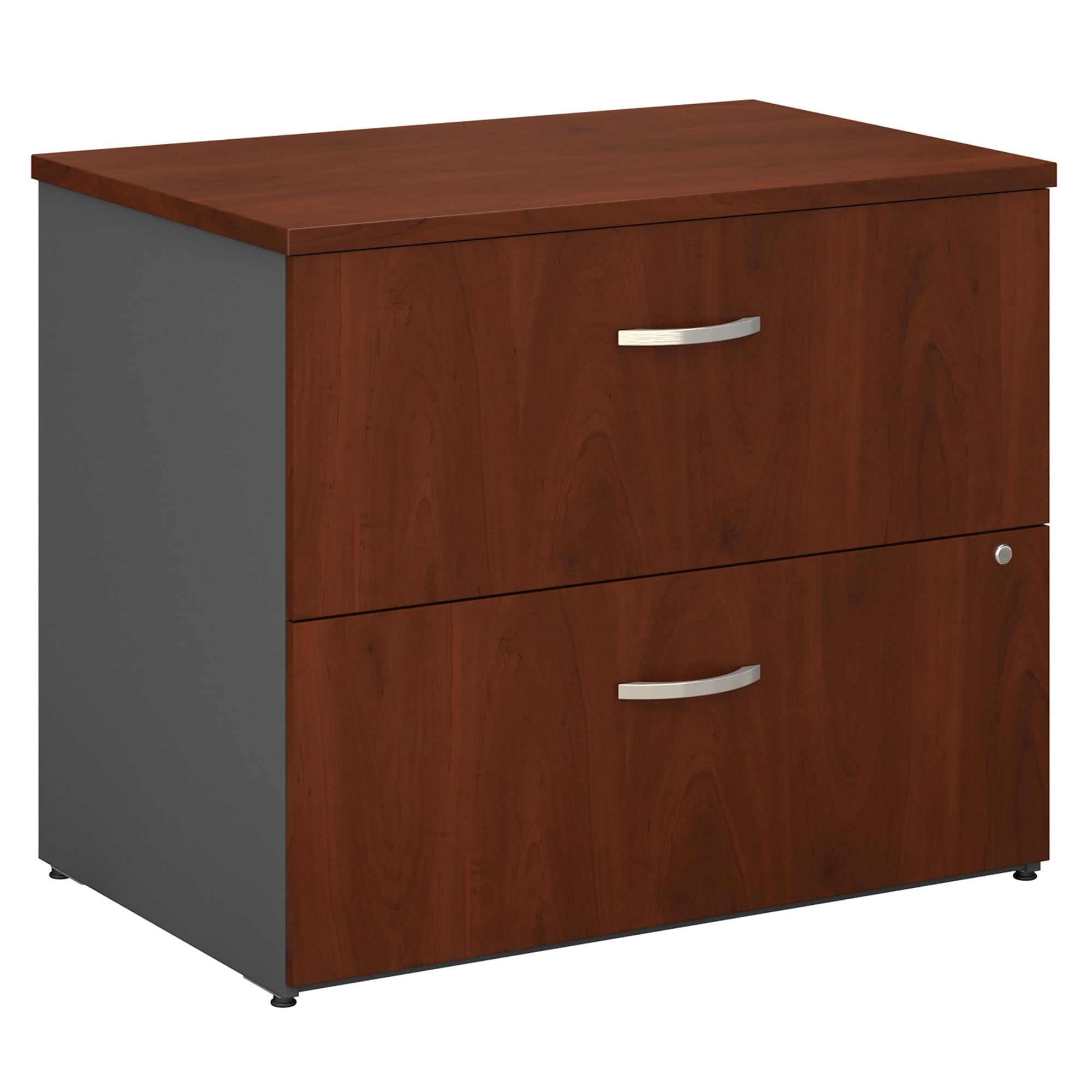 Bush Business Furniture Components 35-2/3W x 23-3/10D Lateral 2-Drawer File Cabinet, Hansen Cherry/Graphite Gray, Standard Deliv