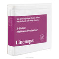 Linenspa Mattress Protector Full - Five Sided Full Mattress Protector Waterproof Mattress Cover - Soft Breathable Bed Protector 