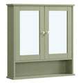 VASAGLE Bathroom Cabinet with Mirror, Wall Cabinet with 2 Mirrored Doors, Adjustable Shelf, Open Compartment, Wall-Mounted, 5.1 