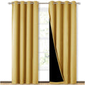 NICETOWN 100% Blackout Window Curtain Panels, Heat and Cold Blocking Drapes with Black Liner for Nursery, 84 inches Drop Thermal