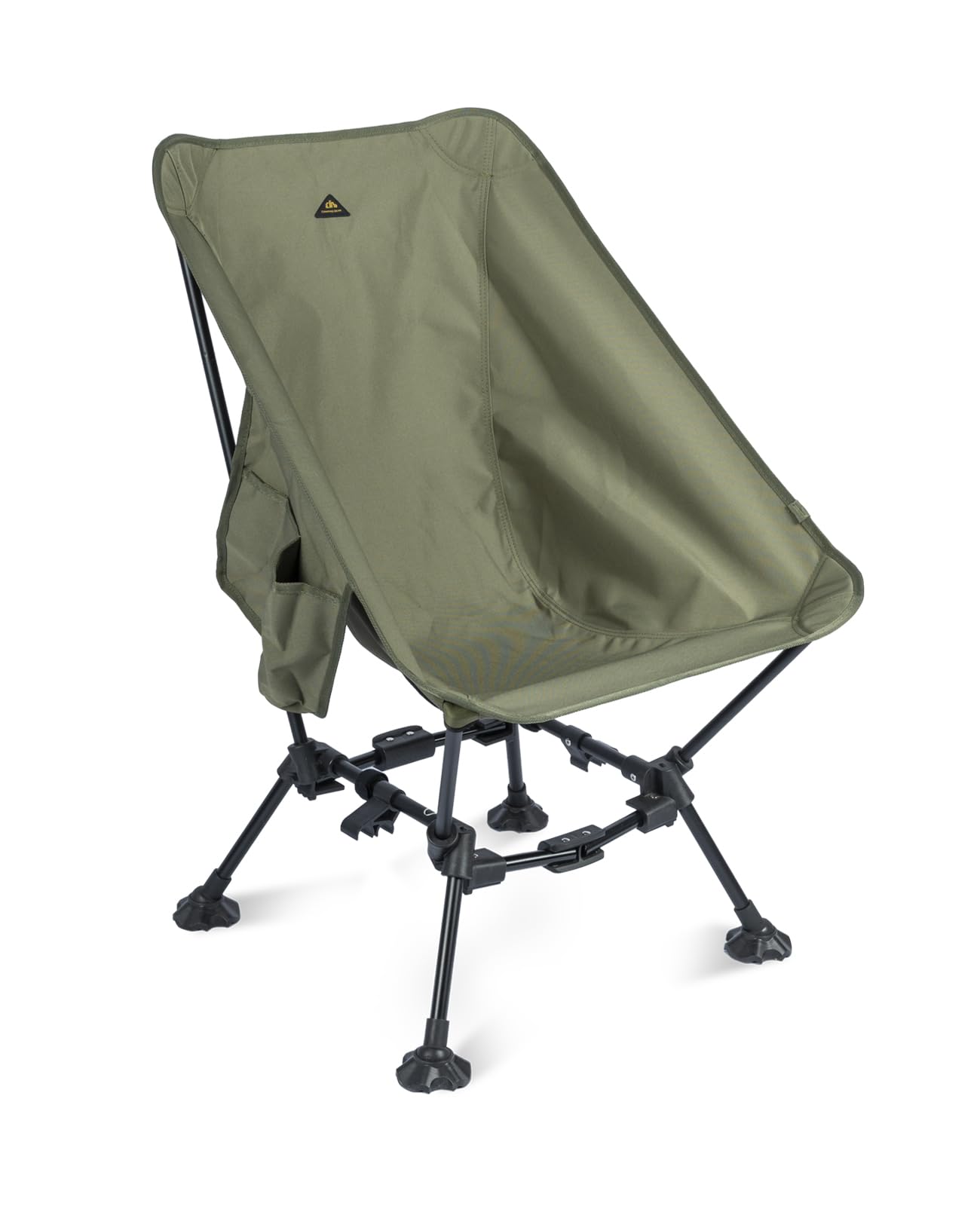 iClimb Two-Heights Light Compact Comfortable Camping Folding Beach Chair with Anti-Sinking Large Feet and Carry Bag (Green)