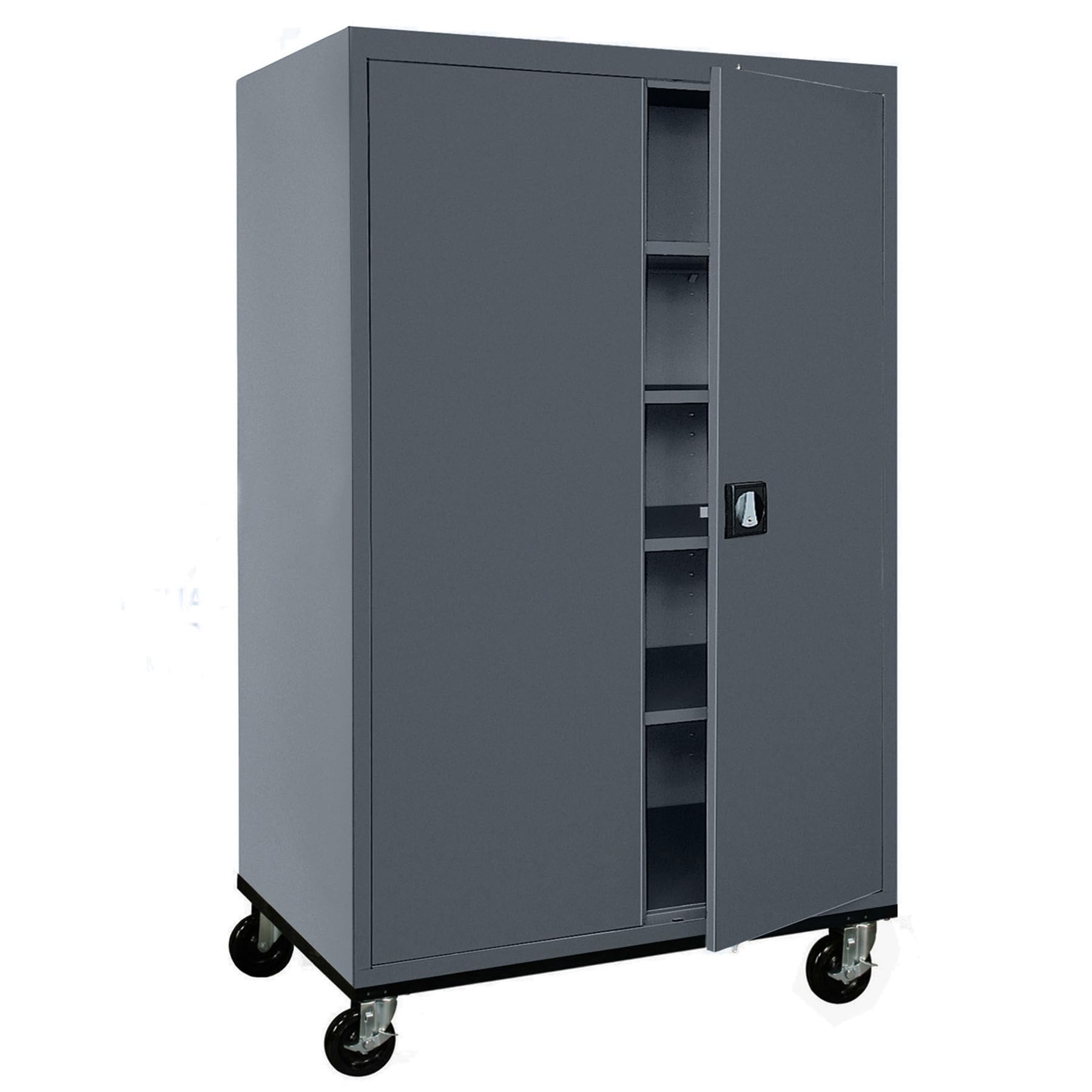 Sandusky Lee TA4R462472-02 Transport Series Mobile Storage Cabinet with Wheels, Adjustable Shelves, 230lb Capacity, 24 Depth x 4