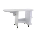 SEI Furniture Eaton Expandable Rolling Craft Station Sewing Table , White