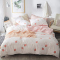 LifeTB Cute Strawberry Duvet Cover Full Size Soft Cotton Pink Strawberry Bedding Sets Cartoon Fruits Style Strawberry Comforter 