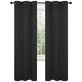Deconovo Blackout Curtains for Bedroom, Thermal Insulated Room Darkening Window Drapes, Energy Efficient Grommet Curtains,Black,
