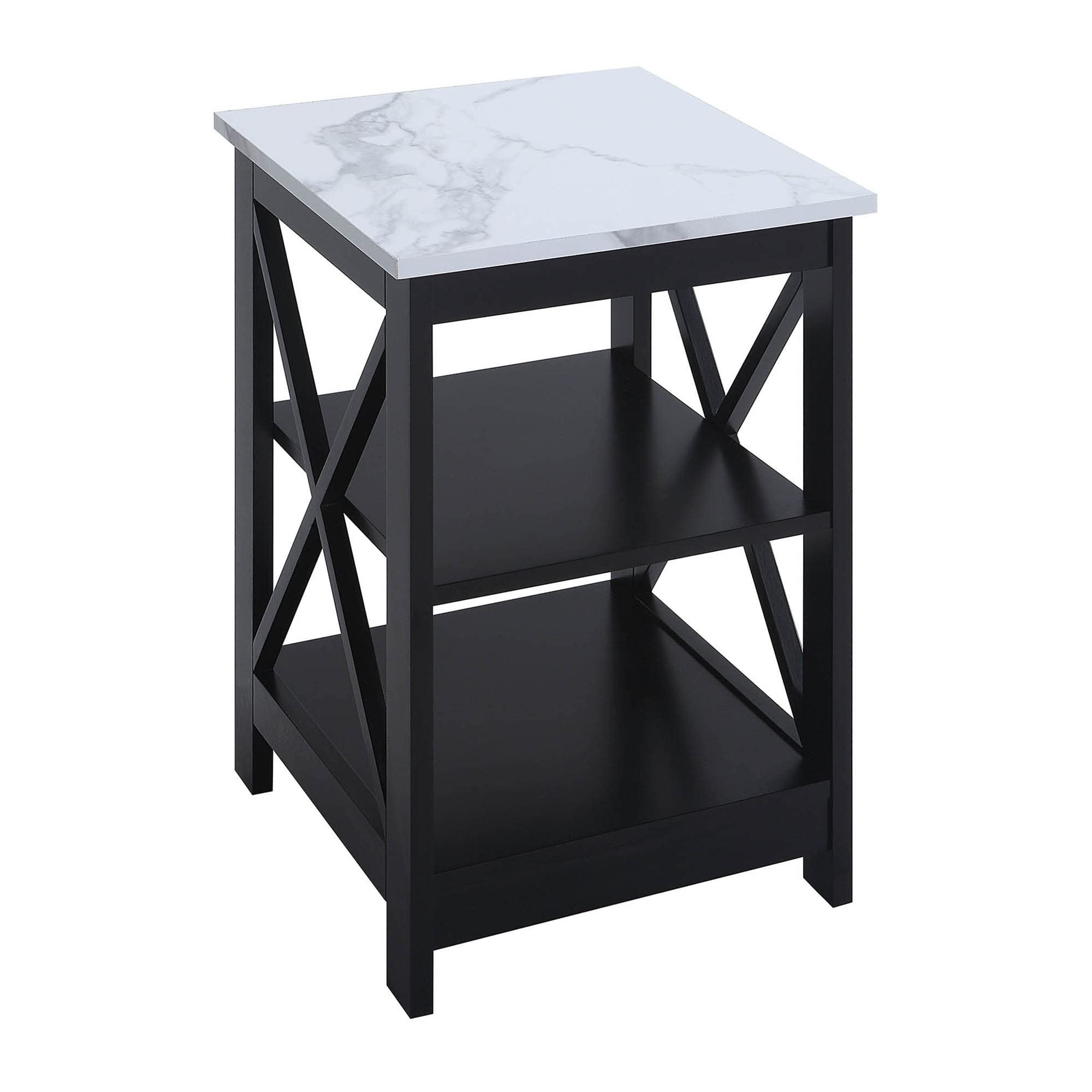 Convenience Concepts Oxford End Table 15.75 - Modern Living Room Table with Storage Shelves, Transitional Nightstand Side Table 