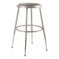 National Public Seating Grey Steel Stool With Vinyl Upholstered Seat Adjustable, 19 x 27
