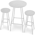 Best Choice Products 3-Piece Patio Dining Set, Bar Height, Outdoor Bistro Set, Outdoor Round Bar Table w/ 2 Bar Stools, Steel - 