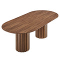 Modway Senja Mid-Century Modern Wood Grain Dining Table, 95 Oval, Walnut