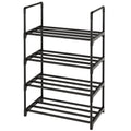 COAPUKT Metal Stackable Small Shoe Rack Organizer, Narrow Shoe Racks for Closets Entryway, Shoe Stand,Shoe Shelf with Handle(4-T