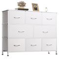 WLIVE 8 Drawer Dresser for Bedroom, Fabric White Dresser with Large Storage Drawer Unit for Entryway, Chest of Drawers for Livin