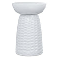 SIMPLIHOME Boyd Solid Mango Wood 13 inch Wide Round Contemporary Wooden Accent Table in White, Fully Assembled for The Living Ro