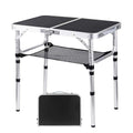 YihuiKo Folding Camping Table, Adjustable Height Folding Table, Portable Aluminum Small Folding Table with Carry Handle for Picn