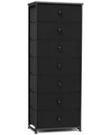 Crestlive Products Tall Dresser, 7-Drawer Fabric Storage Tower, Chests of Drawers - Vertical Organizer Unit for Bedroom, Hallway