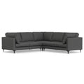 SIMPLIHOME Ava Corner Sectional Sofa in 100% Recycled Polyester Tightly Woven Performance Fabric, Pebble Grey, 102-inches Wide, 