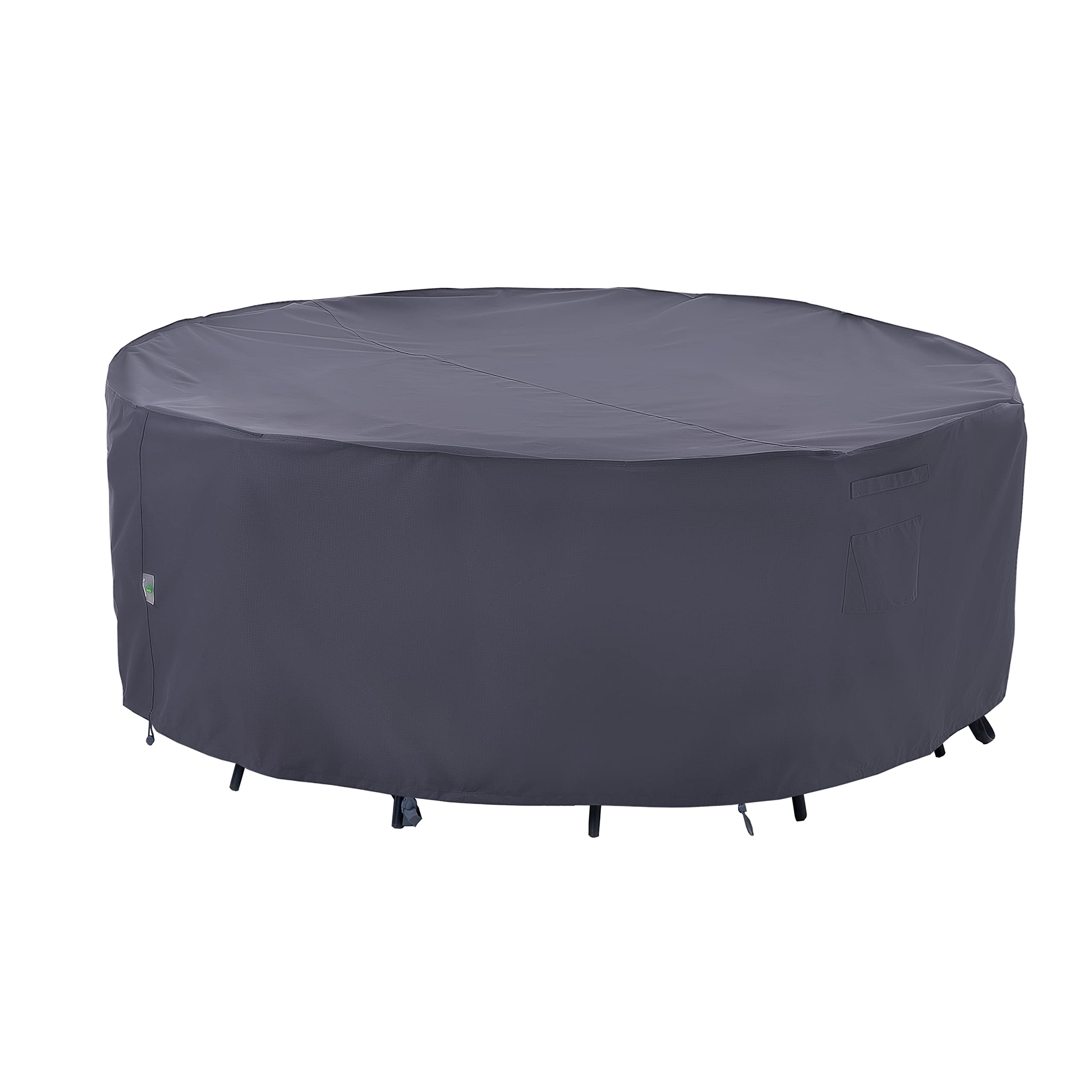 F&J Outdoors Outdoor Patio Furniture Covers, Waterproof UV Resistant Anti-Fading Cover for Medium Round Table Chairs Set, Grey, 