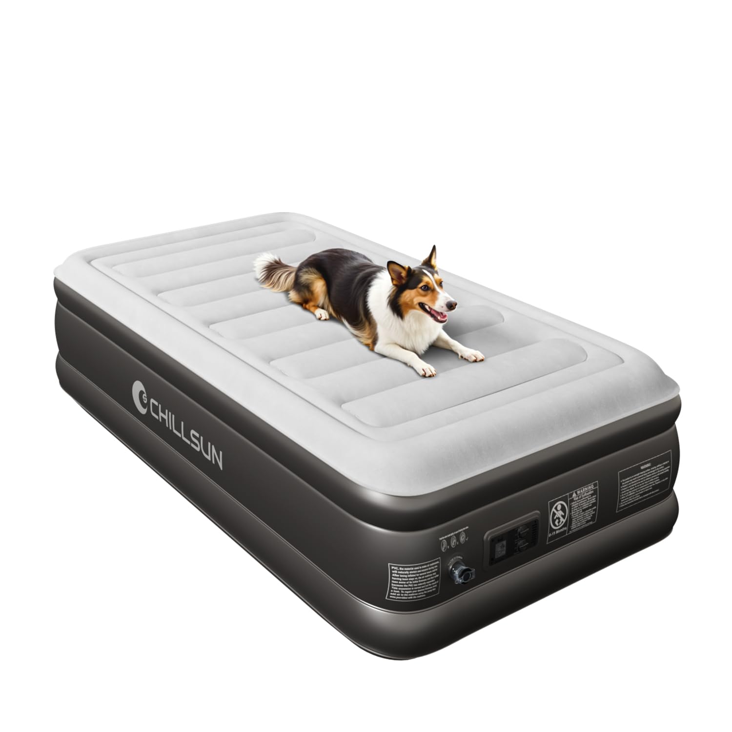 CHILLSUN 2025 Upgraded Twin Air Mattress with Built in Pump, 3 Mins Quick Self-Inflation Inflatable Airbed, Comfortable Top Surf