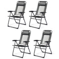 Giantex Set of 4 Patio Dining Chairs, Folding Lounge Chairs with 7 Level Adjustable Backrest, Headrest, 300 Lbs Capacity, Outdoo